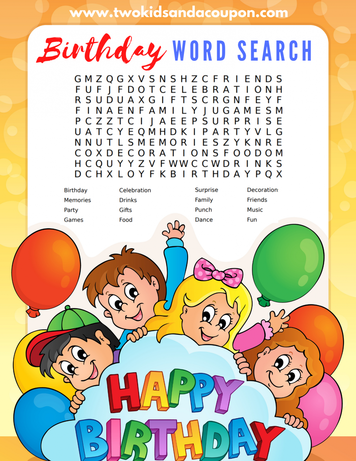 Free Printable Birthday Word Search For Kids AllFreeKidsCrafts Free Printable Birthday Word Search For Kids AllFreeKidsCrafts