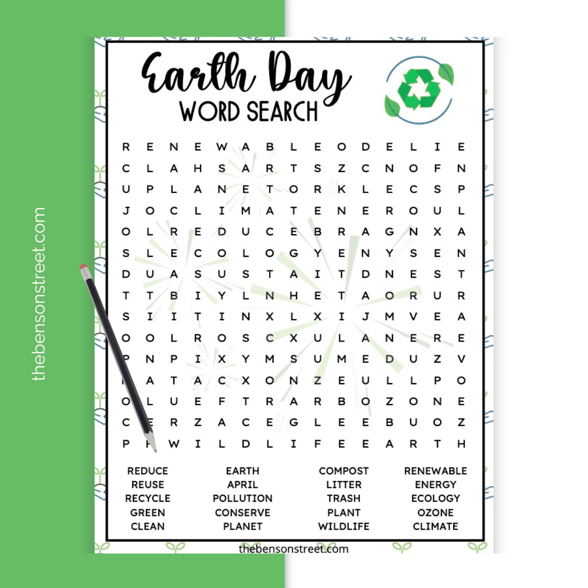 Earth Day Word Search Printable Free Puzzles