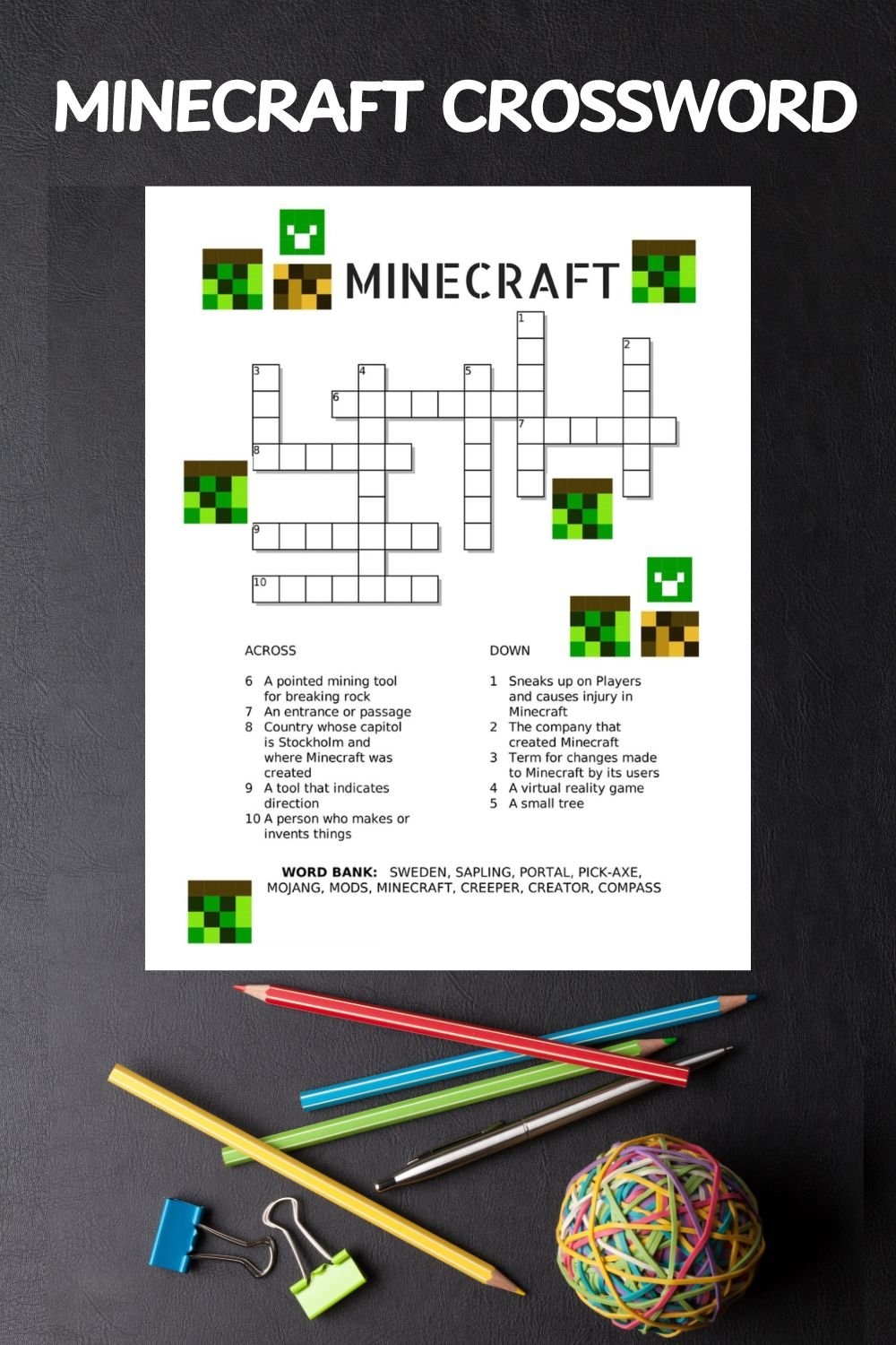 Minecraft Crossword Puzzle