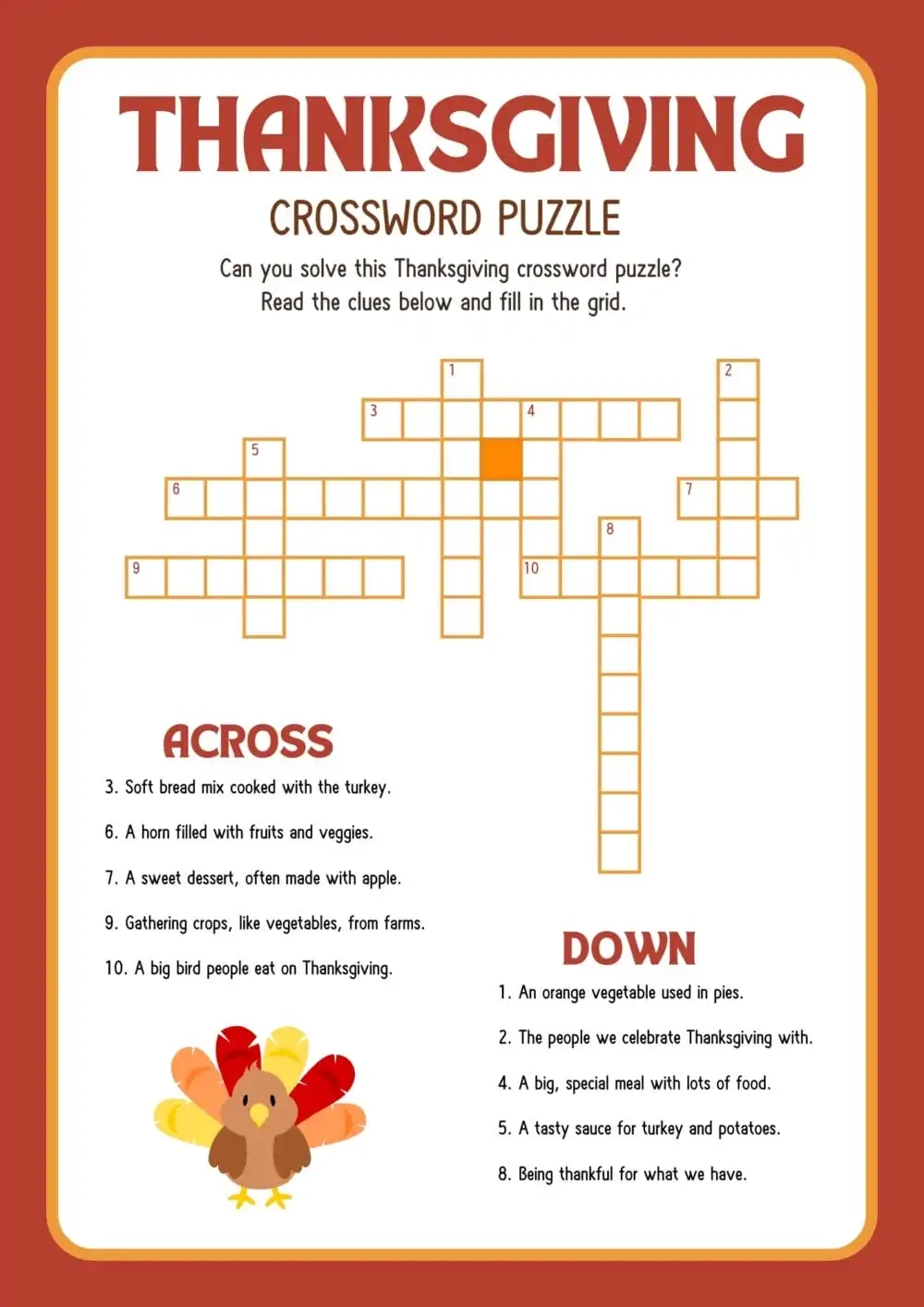 Free Printable Thanksgiving Crossword Enchanted Little World Free Printable Thanksgiving Crossword Enchanted Little World