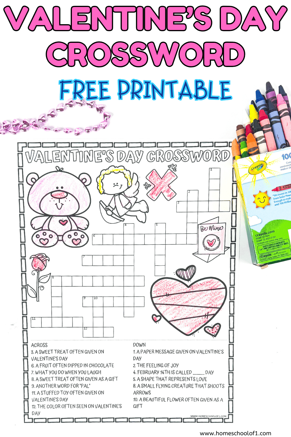 Free Valentine s Day Crossword Puzzle Printable Free Valentine s Day Crossword Puzzle Printable
