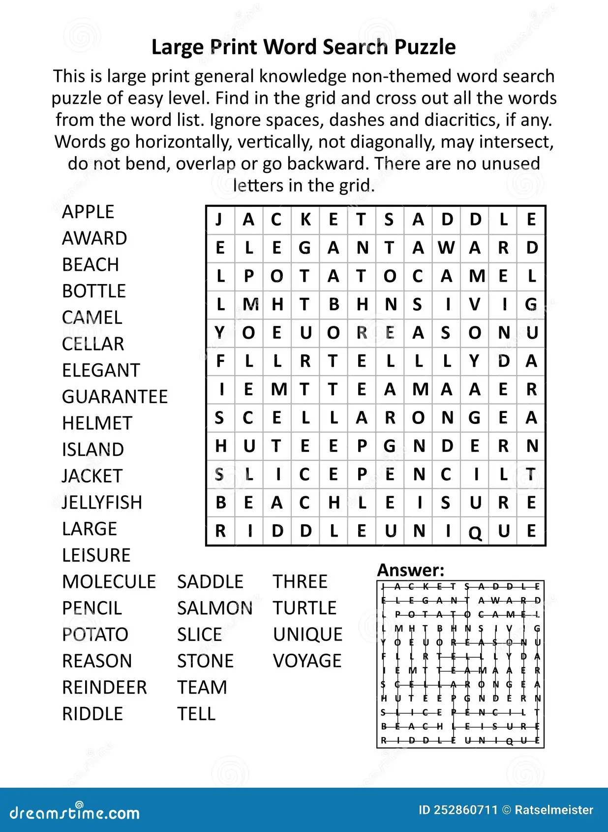 General Knowledge Word Search Puzzle Easy Level Family Friendly 
