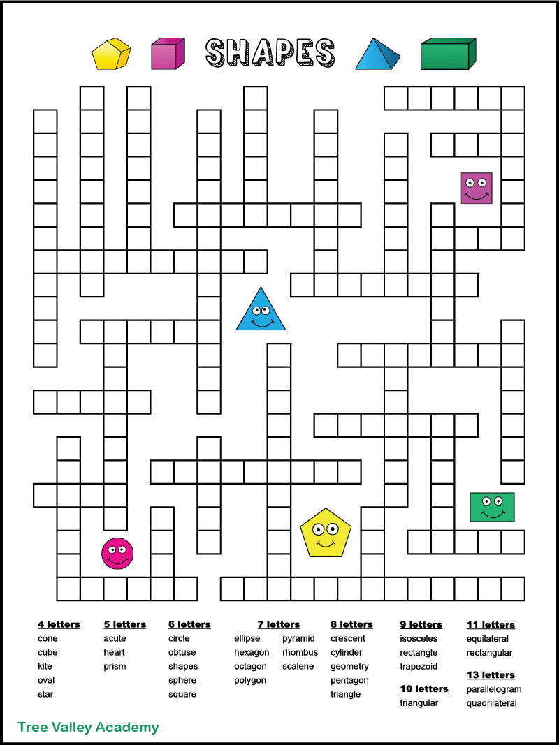 Geometric Shapes Word Puzzle For Kids Tree Valley Academy Geometric Shapes Word Puzzle For Kids Tree Valley Academy