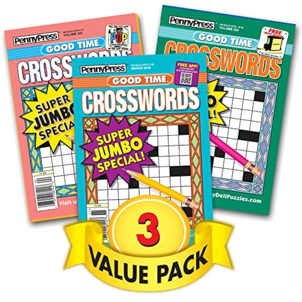 Good Time Crossword Puzzles For All Ages 3 Pack Paperback Good Time Crossword Puzzles For All Ages 3 Pack Paperback