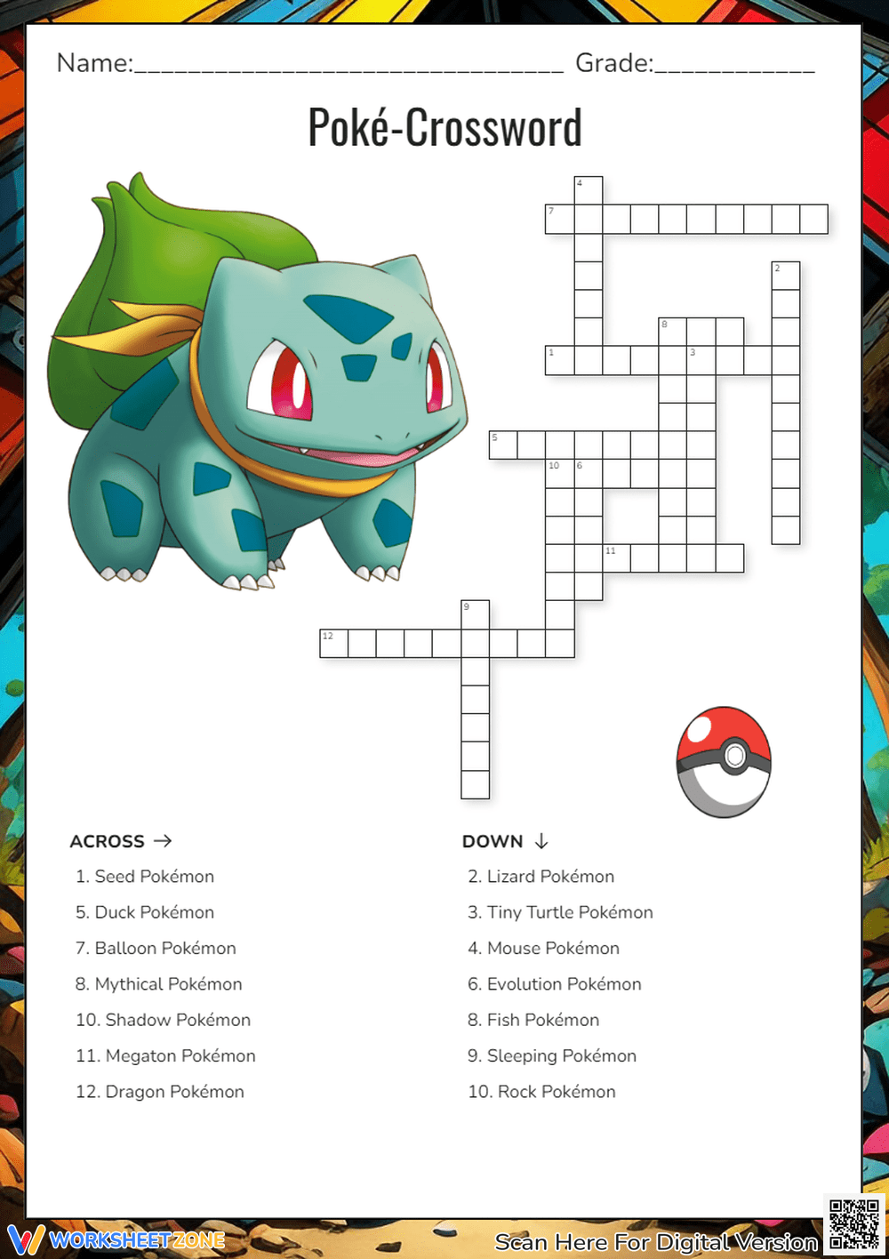 Grade 1 Pokemon Crossword Puzzle Worksheets 2025 Grade 1 Pokemon Crossword Puzzle Worksheets 2025