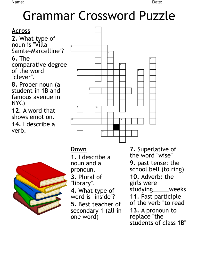 Grammar Crossword Puzzle WordMint Grammar Crossword Puzzle WordMint