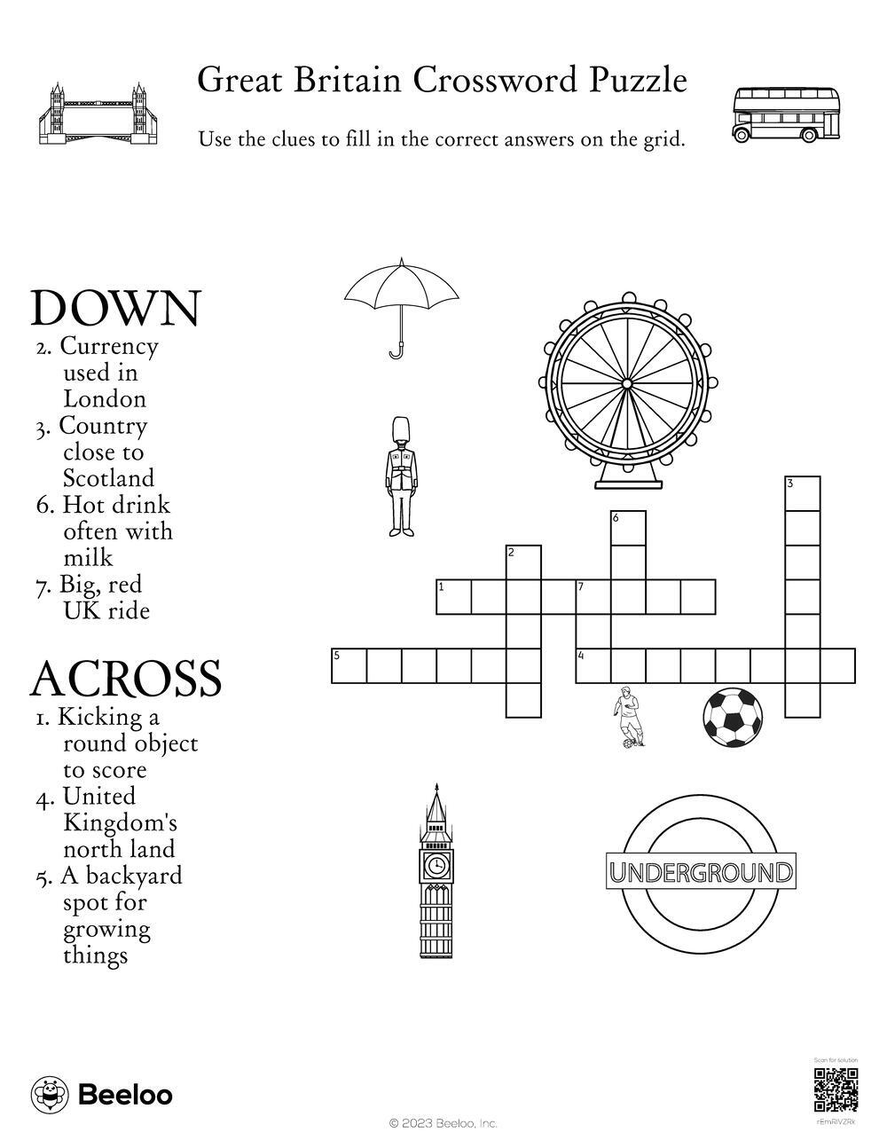 Great Britain Crossword Puzzle Beeloo Printable Crafts And Activities For Kids Great Britain Crossword Puzzle Beeloo Printable Crafts And Activities For Kids