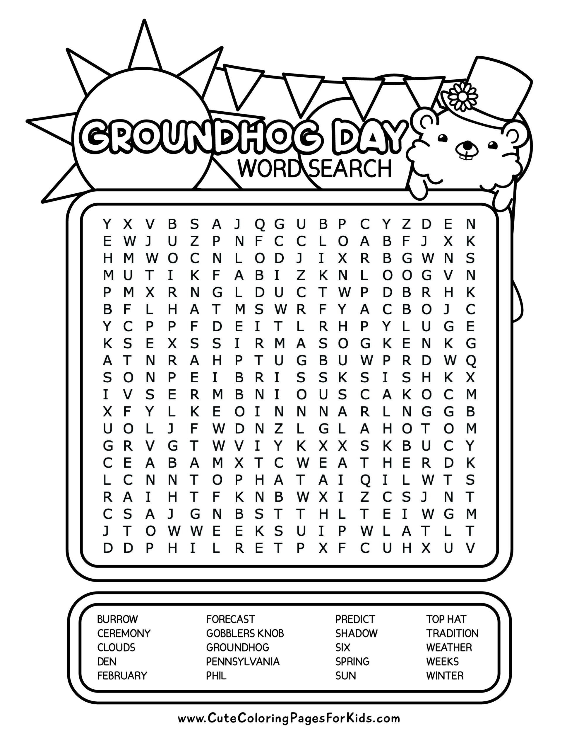 Groundhog Day Crossword Puzzles Printable Groundhog Day Crossword Puzzles Printable