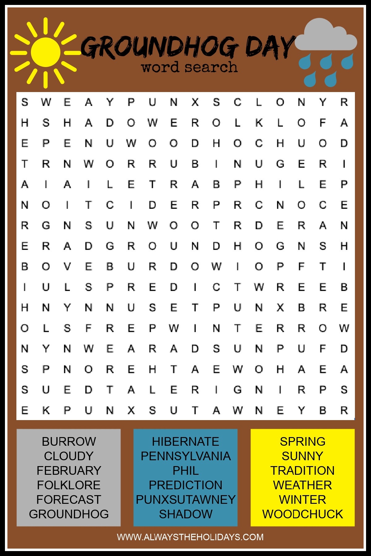 Groundhog Day Word Search Free Groundhog Day Printable Groundhog Day Word Search Free Groundhog Day Printable