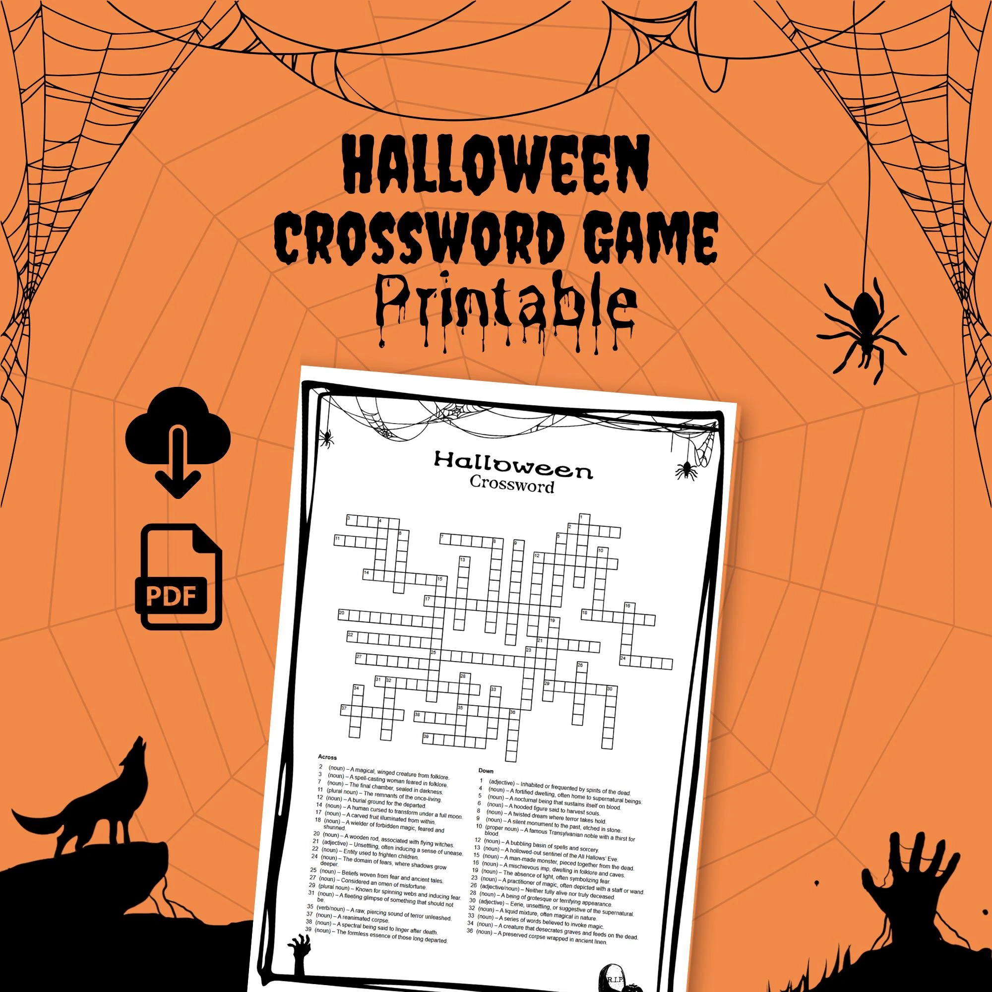 Halloween Crossword Puzzle For Adults Printable PDF Fun Spooky Party Activity Office Or Family Game Night Instant Download Etsy Halloween Crossword Puzzle For Adults Printable PDF Fun Spooky Party Activity Office Or Family Game Night Instant Download Etsy