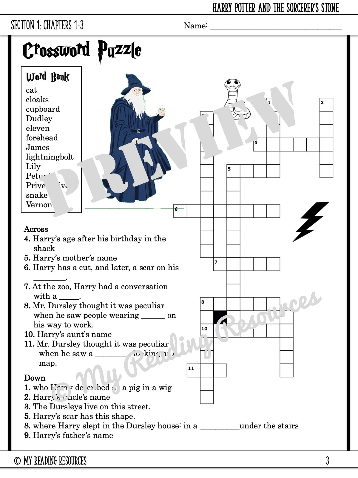 Harry Potter And The Sorcerer s Stone Section Quizzes Crossword Puzzles My Reading Resources Harry Potter And The Sorcerer s Stone Section Quizzes Crossword Puzzles My Reading Resources