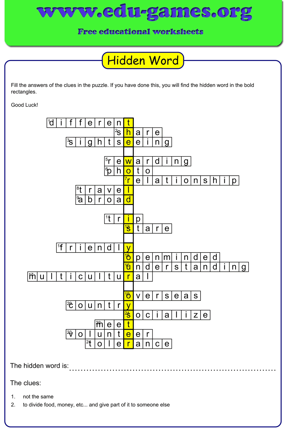 Make My Own Crossword Puzzle Free Printable