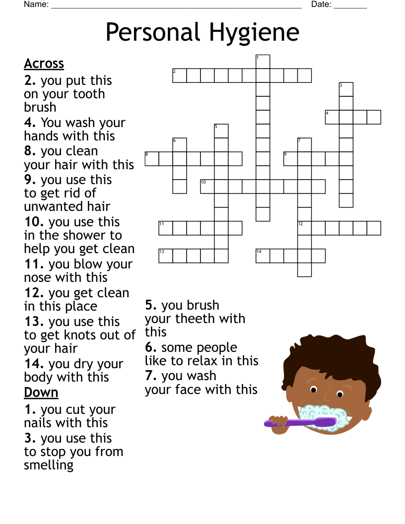 Hygiene Crossword WordMint