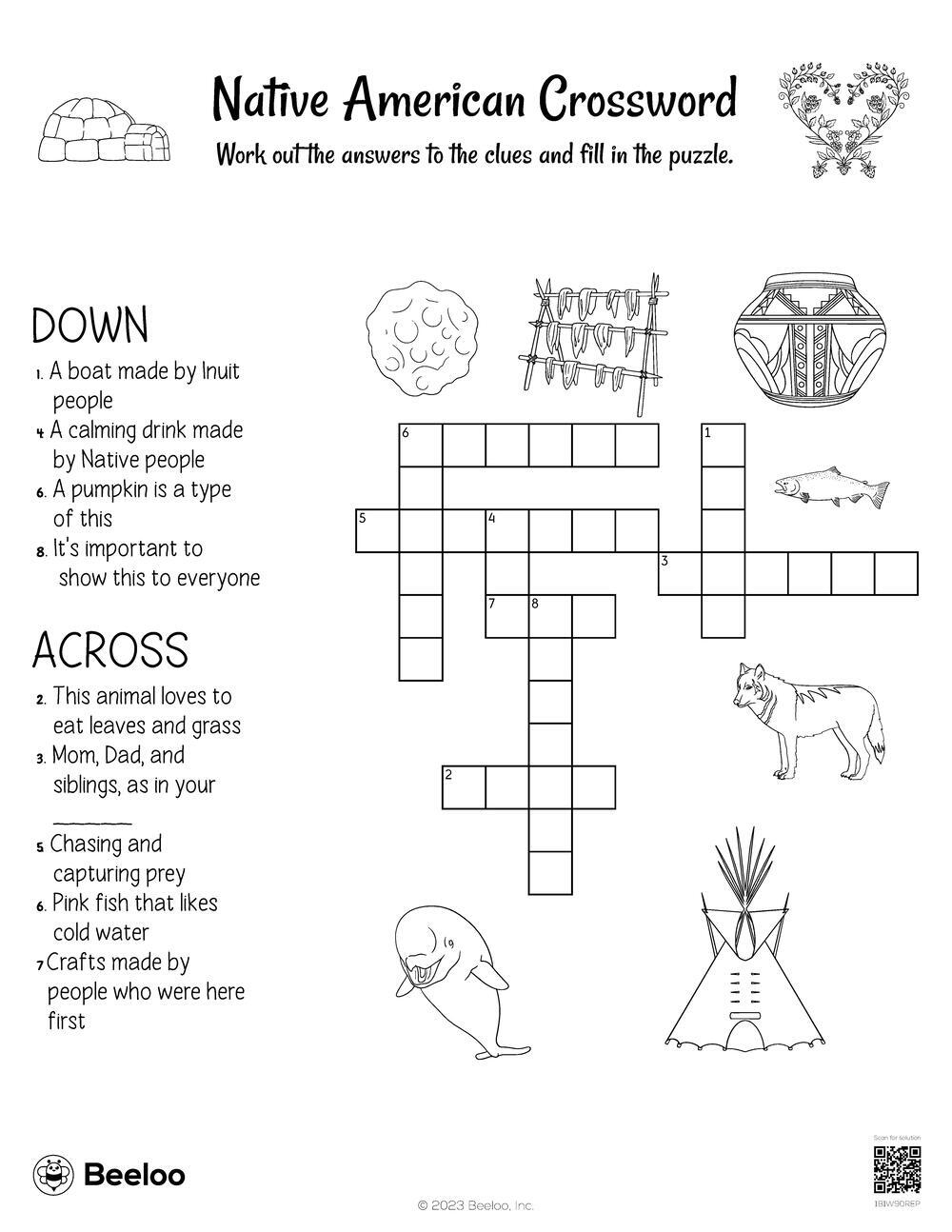 Indigenous People s Day themed Crossword Puzzles Beeloo Printable Crafts And Activities For Kids Indigenous People s Day themed Crossword Puzzles Beeloo Printable Crafts And Activities For Kids