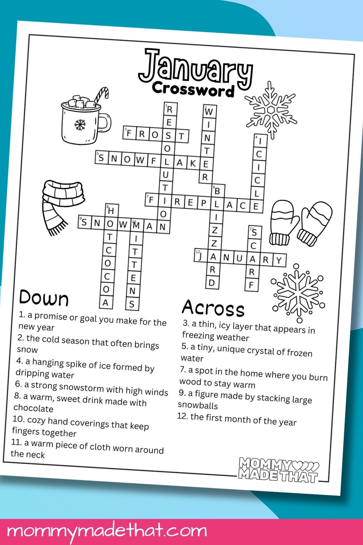 Free Winter Crossword Puzzles Printable Free Winter Crossword Puzzles Printable