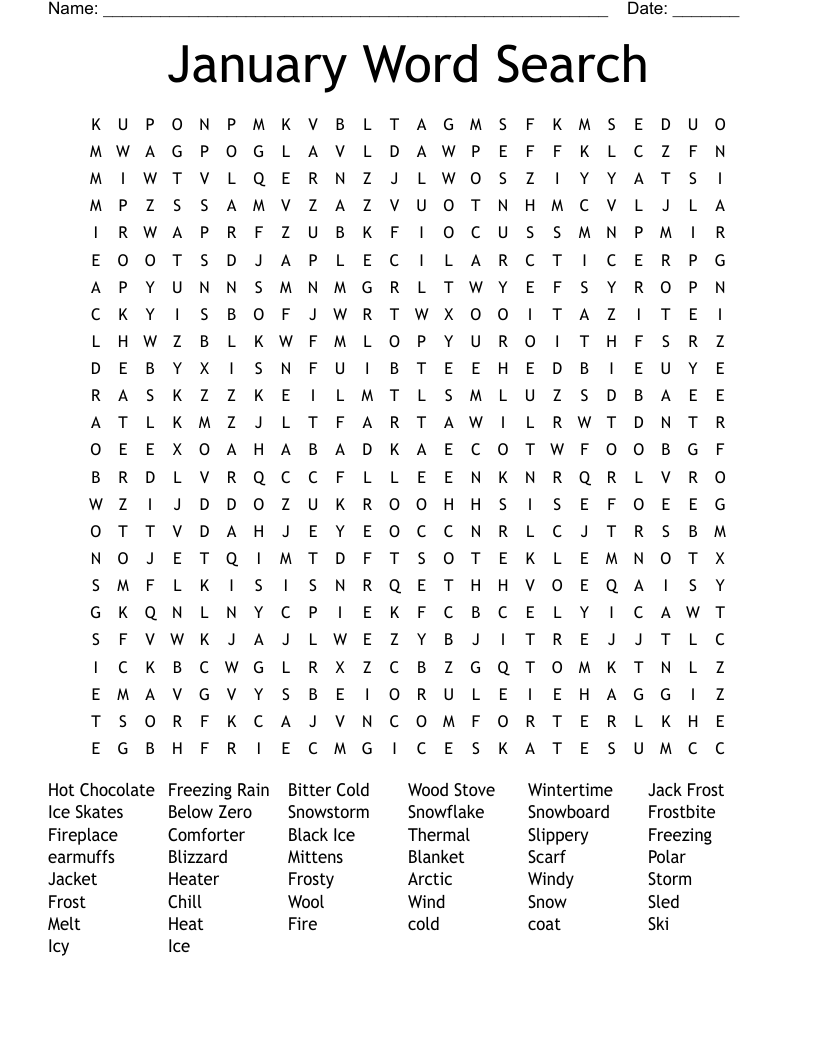 Free Printable Crossword Puzzles For January Free Printable Crossword Puzzles For January