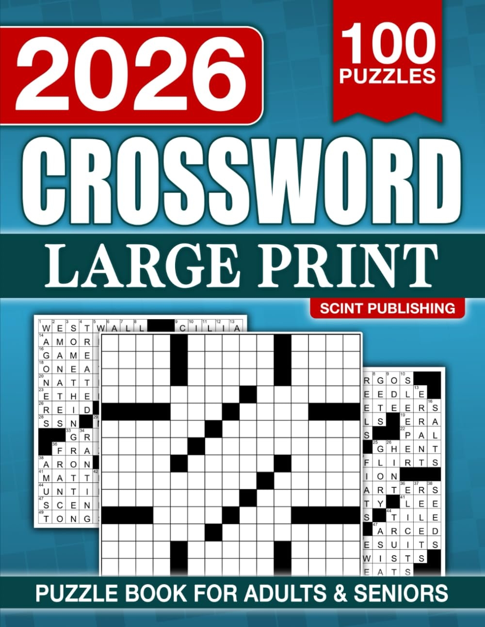 Large Print Crossword Puzzle Book For Adults U0026 Seniors 100 Puzzles