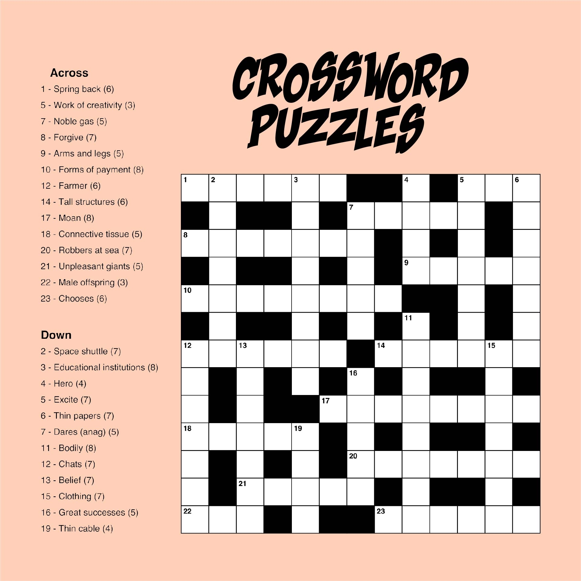 Easy Crosswords Printable Free