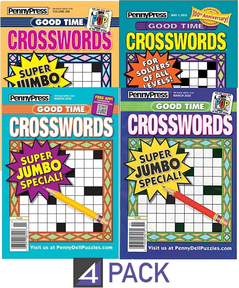 Lot 4 Penny Press Good Time Super Jumbo Crosswords Puzzles Book Puzzle Books Amazon Books Lot 4 Penny Press Good Time Super Jumbo Crosswords Puzzles Book Puzzle Books Amazon Books