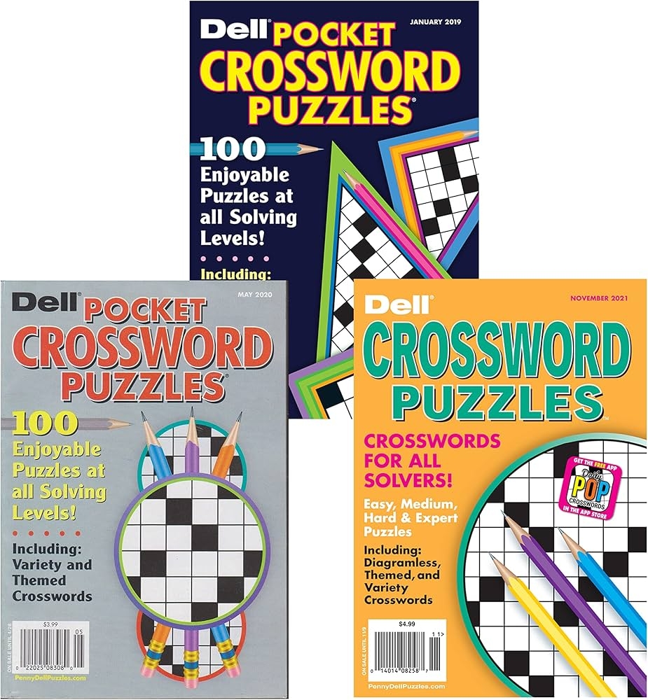 Lot Of 3 Dell Pocket Crossword Puzzles Crossword Books 2018 2019