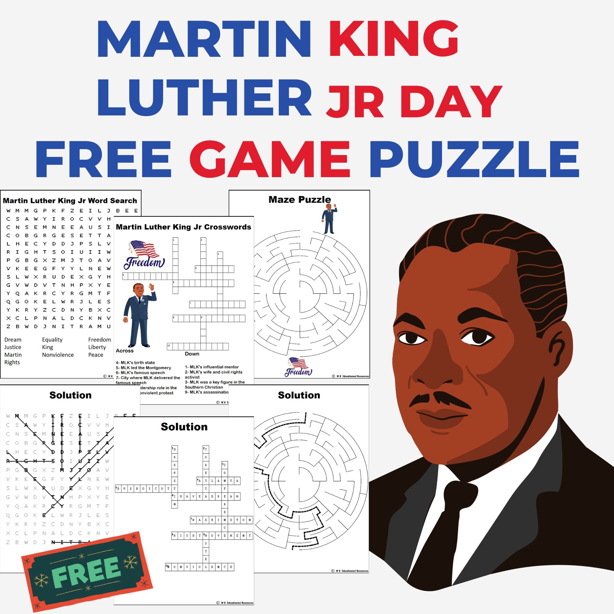 Martin Luther King Jr Crossword Puzzle Answers