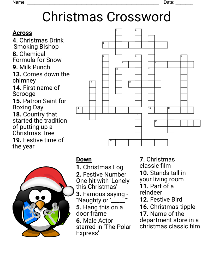 Merry Christmas Crossword WordMint