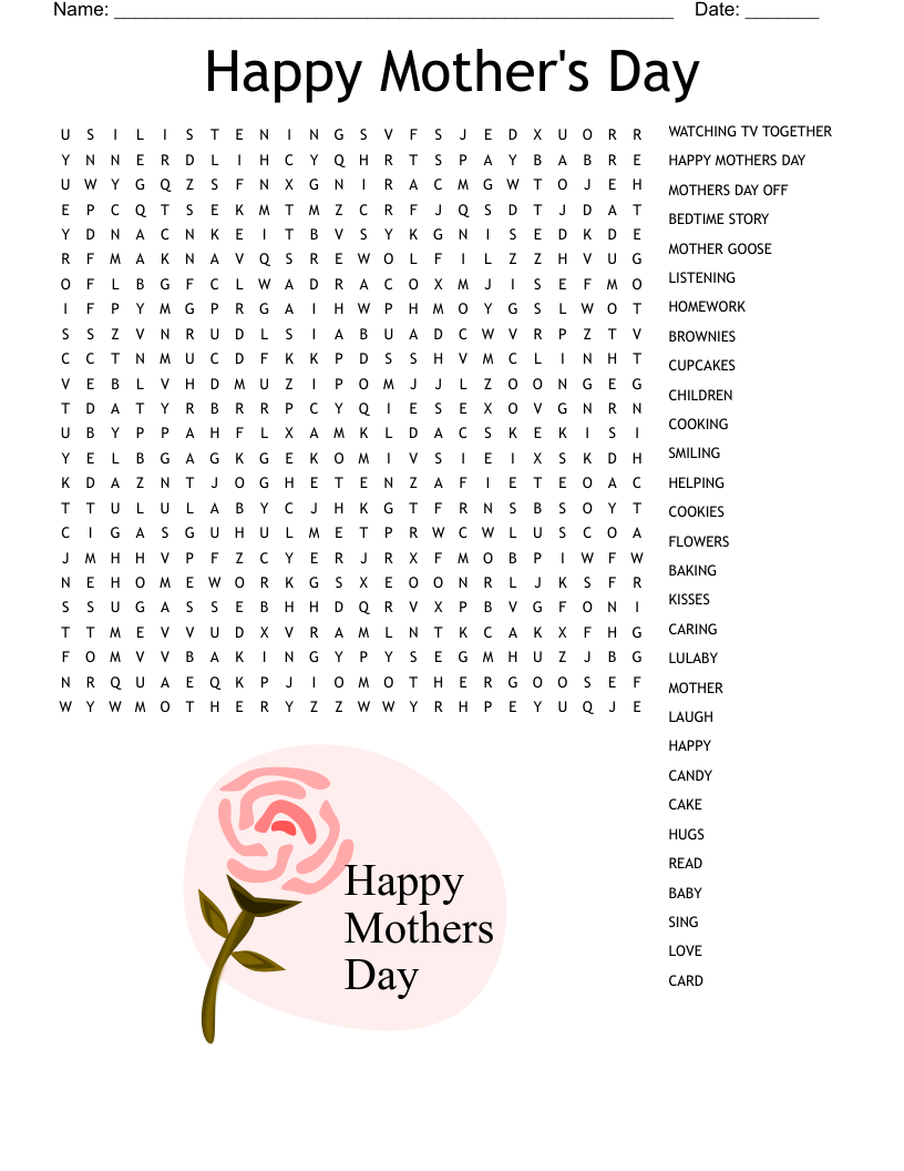 Mother's Day Crossword Free Printable Mother's Day Crossword Free Printable