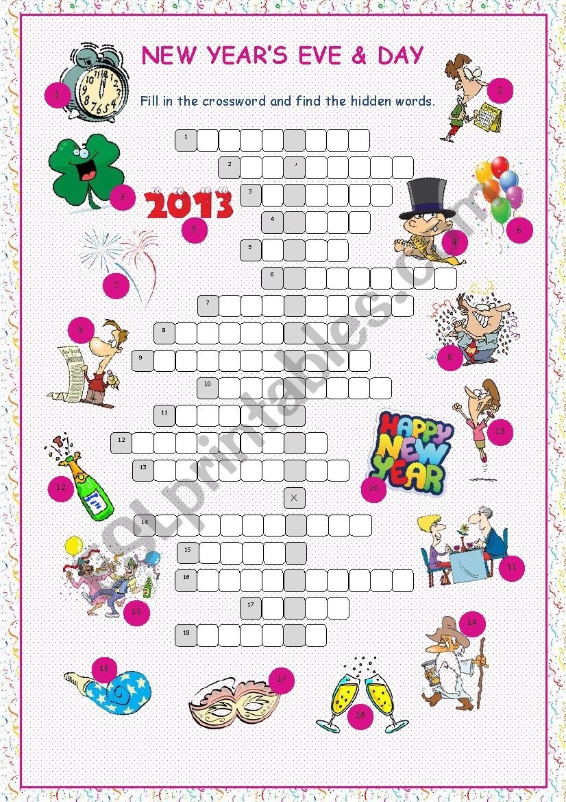 New Year s Eve Day Crossword Puzzle ESL Worksheet By Kissnetothedit New Year s Eve Day Crossword Puzzle ESL Worksheet By Kissnetothedit