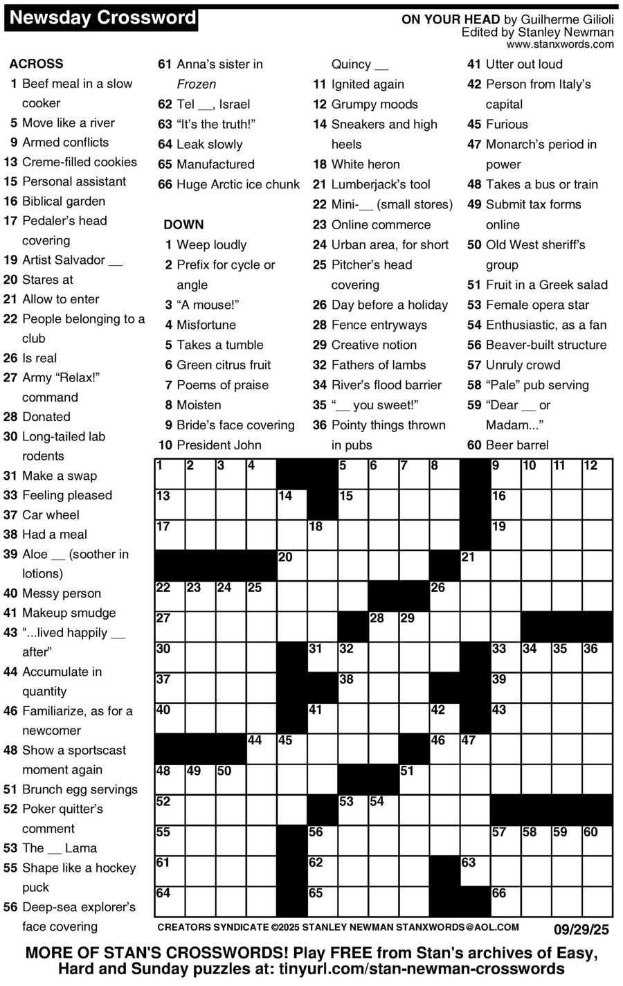 Newsday Crossword Puzzle Creators Syndicate Newsday Crossword Puzzle Creators Syndicate