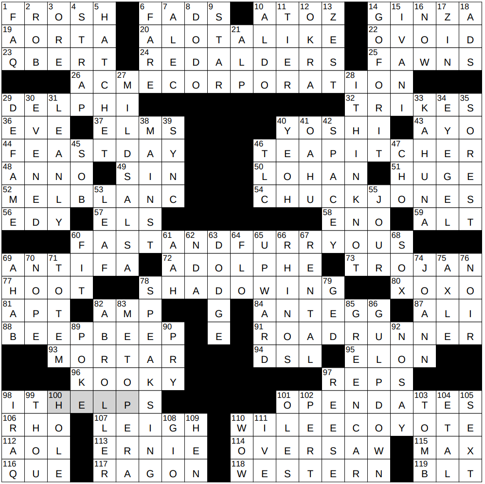 NYXCrossword Answers To The New York Times Crossword