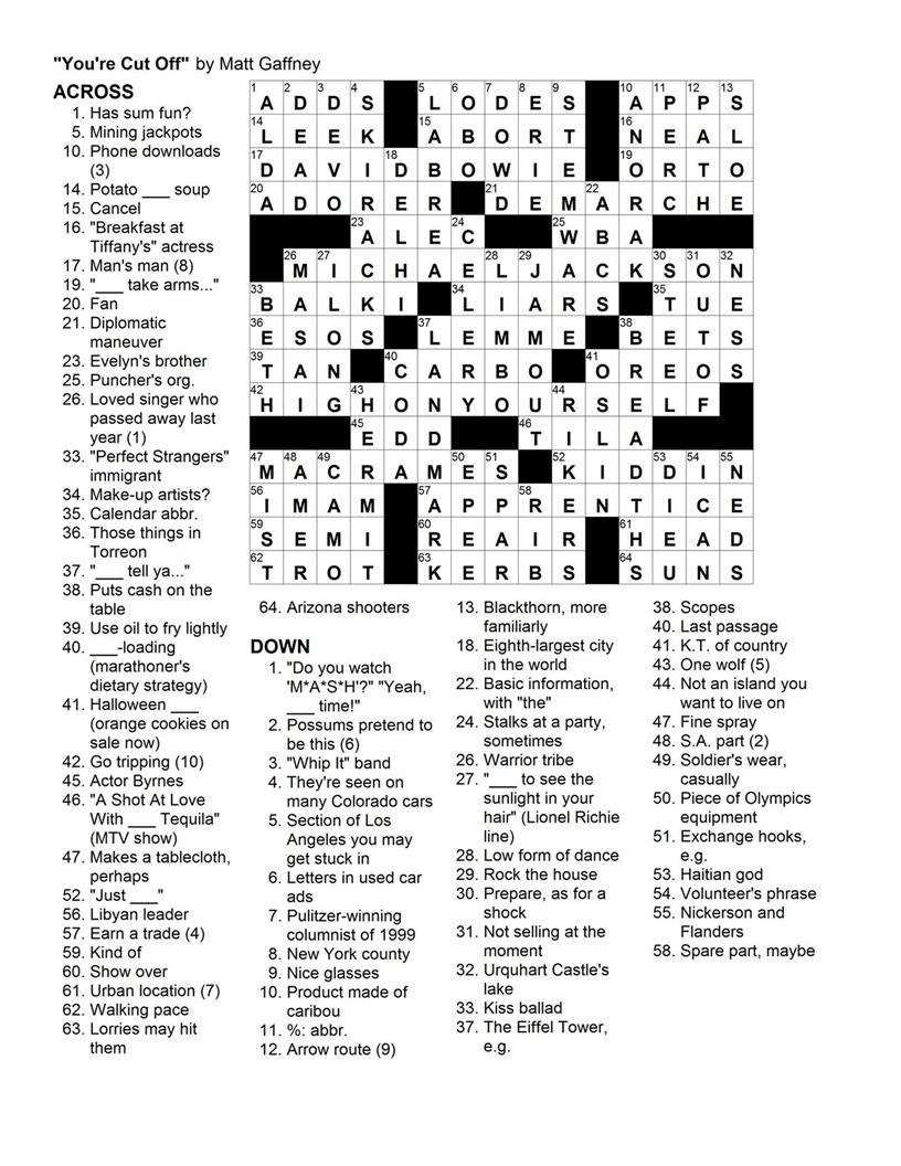 Evan Birnholz Sunday Crossword Printable