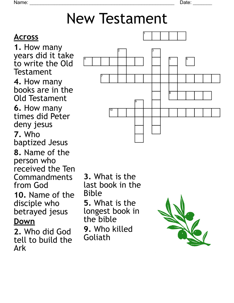 Books Of The Bible Crossword Puzzle Printable Books Of The Bible Crossword Puzzle Printable
