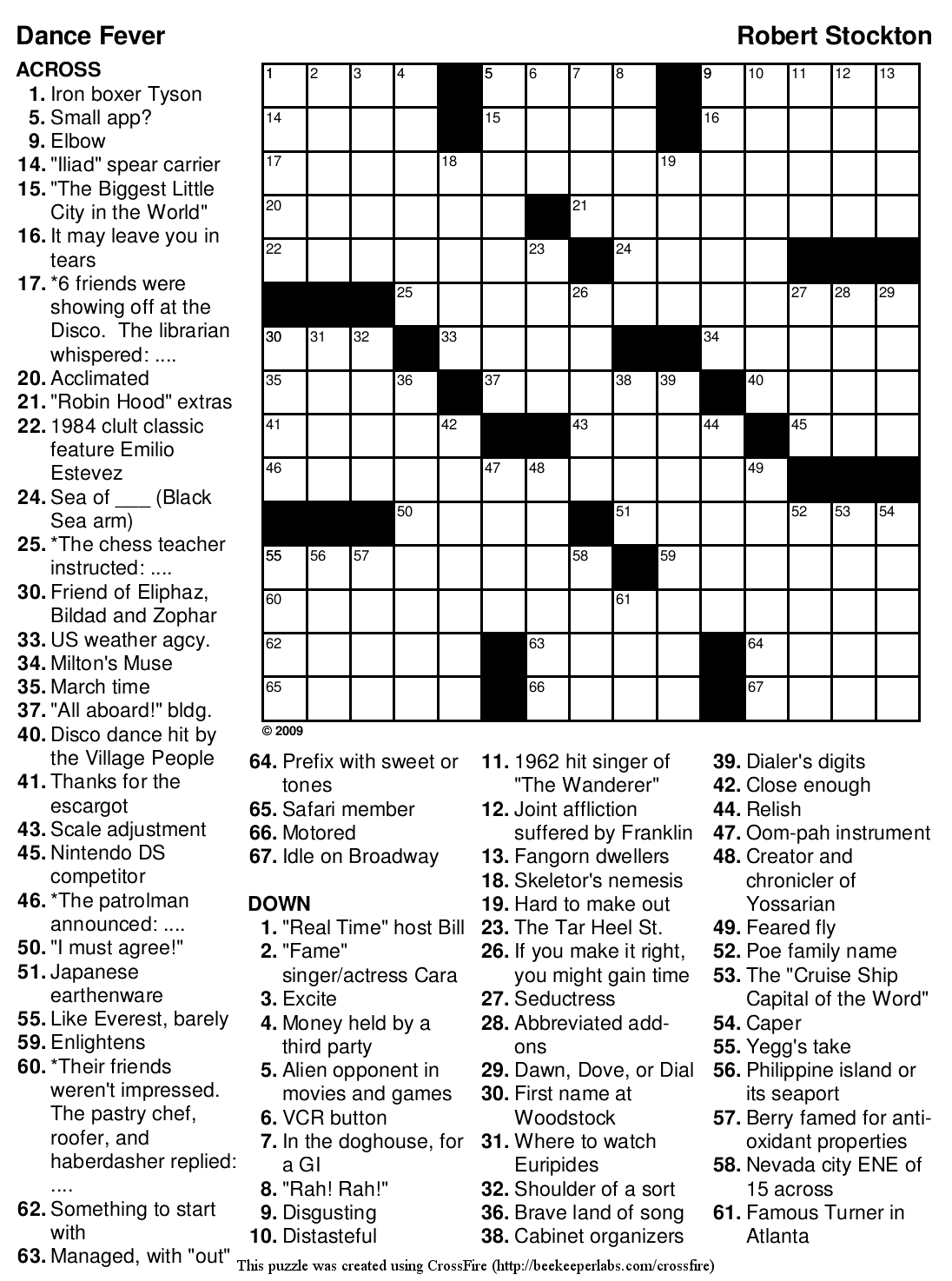 Online Crossword Puzzle 136 Dance Fever Beekeeper Crosswords Online Crossword Puzzle 136 Dance Fever Beekeeper Crosswords