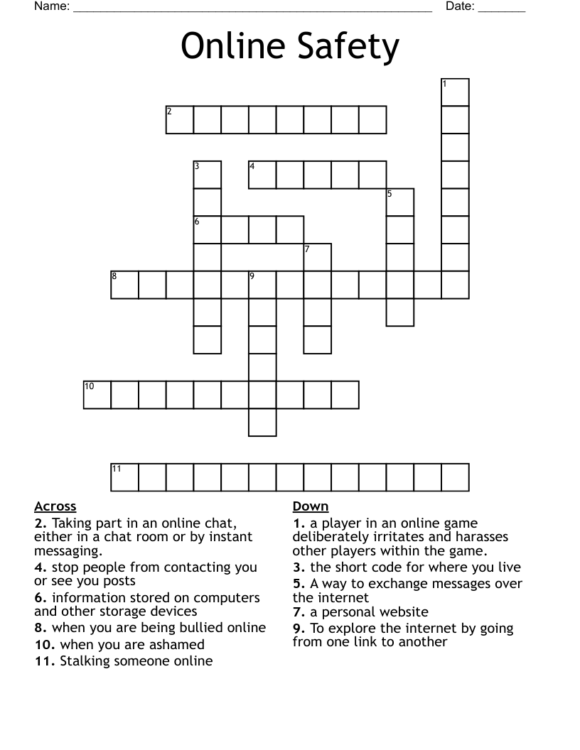 Online Crosswords Net Printable