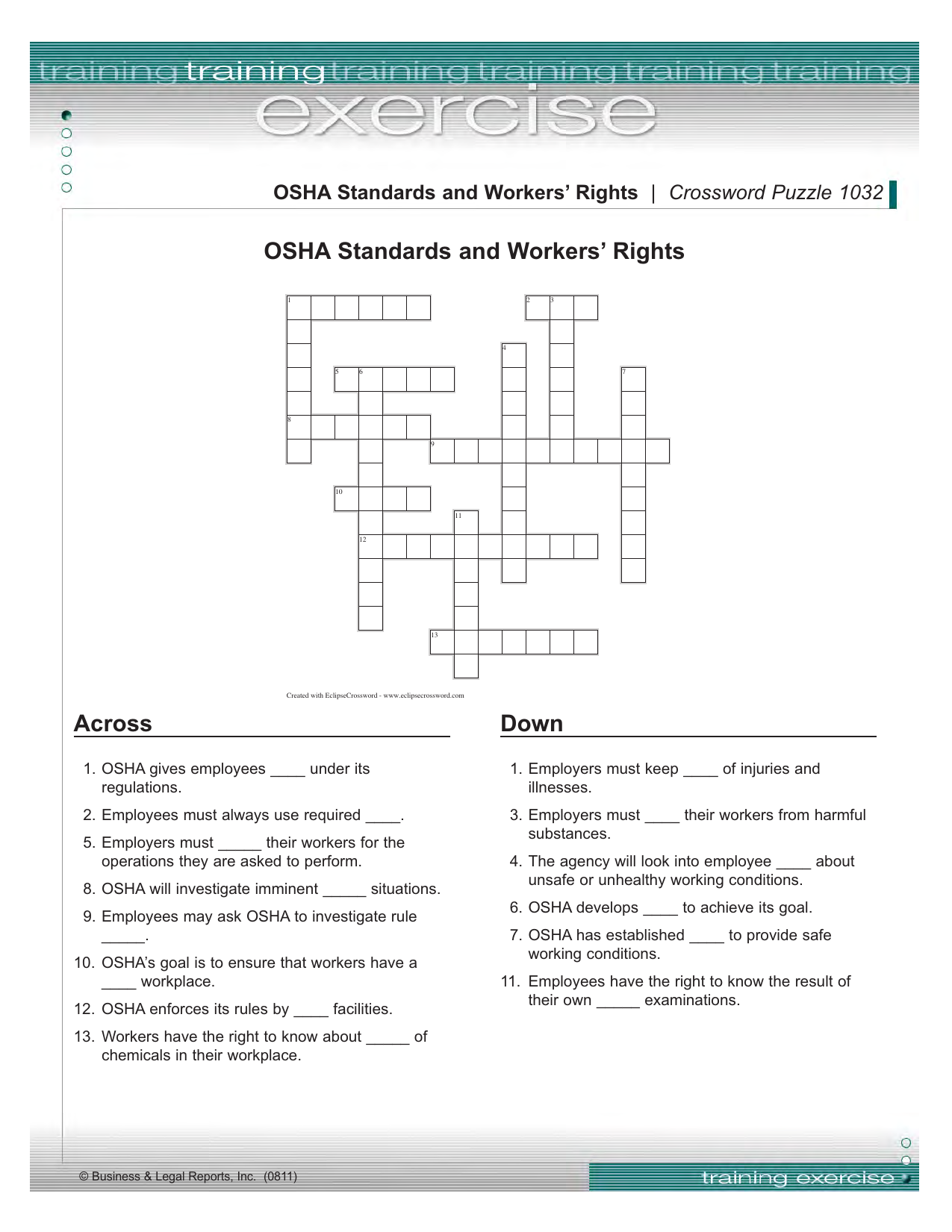 Osha Crossword Puzzle