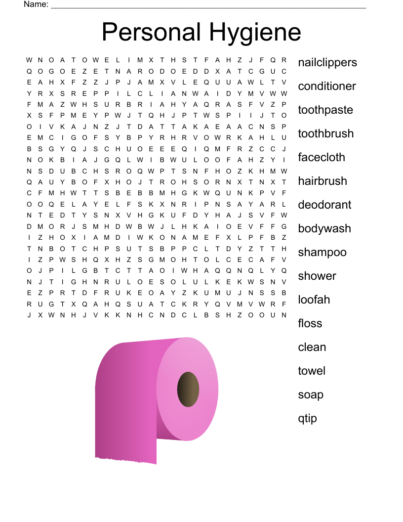 Personal Hygiene Word Search WordMint Personal Hygiene Word Search WordMint