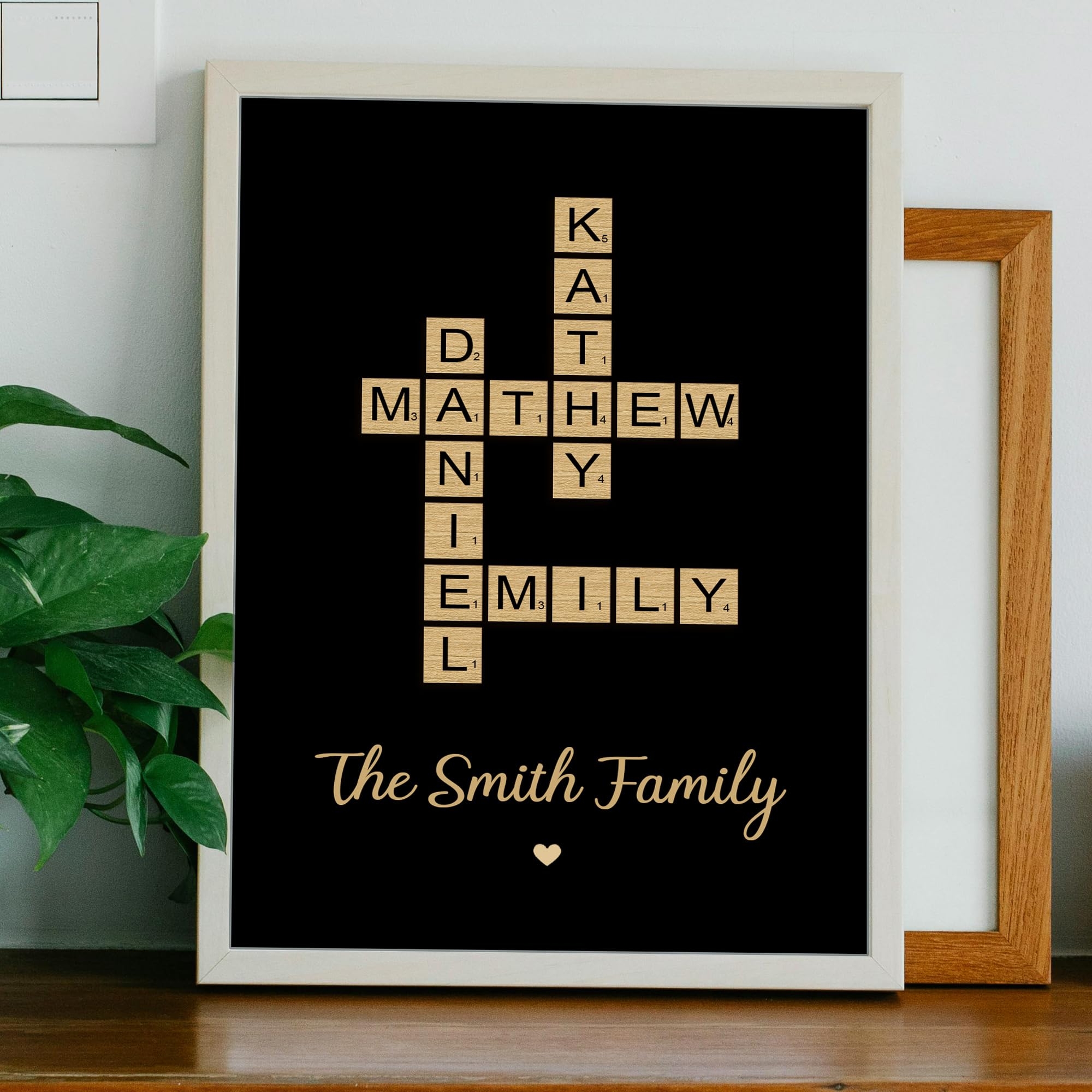 Personalized Crossword Puzzle Wall Art Custom Family Name Sign Poster Home Decor Gift For Christmas Birthday Valentine s Day