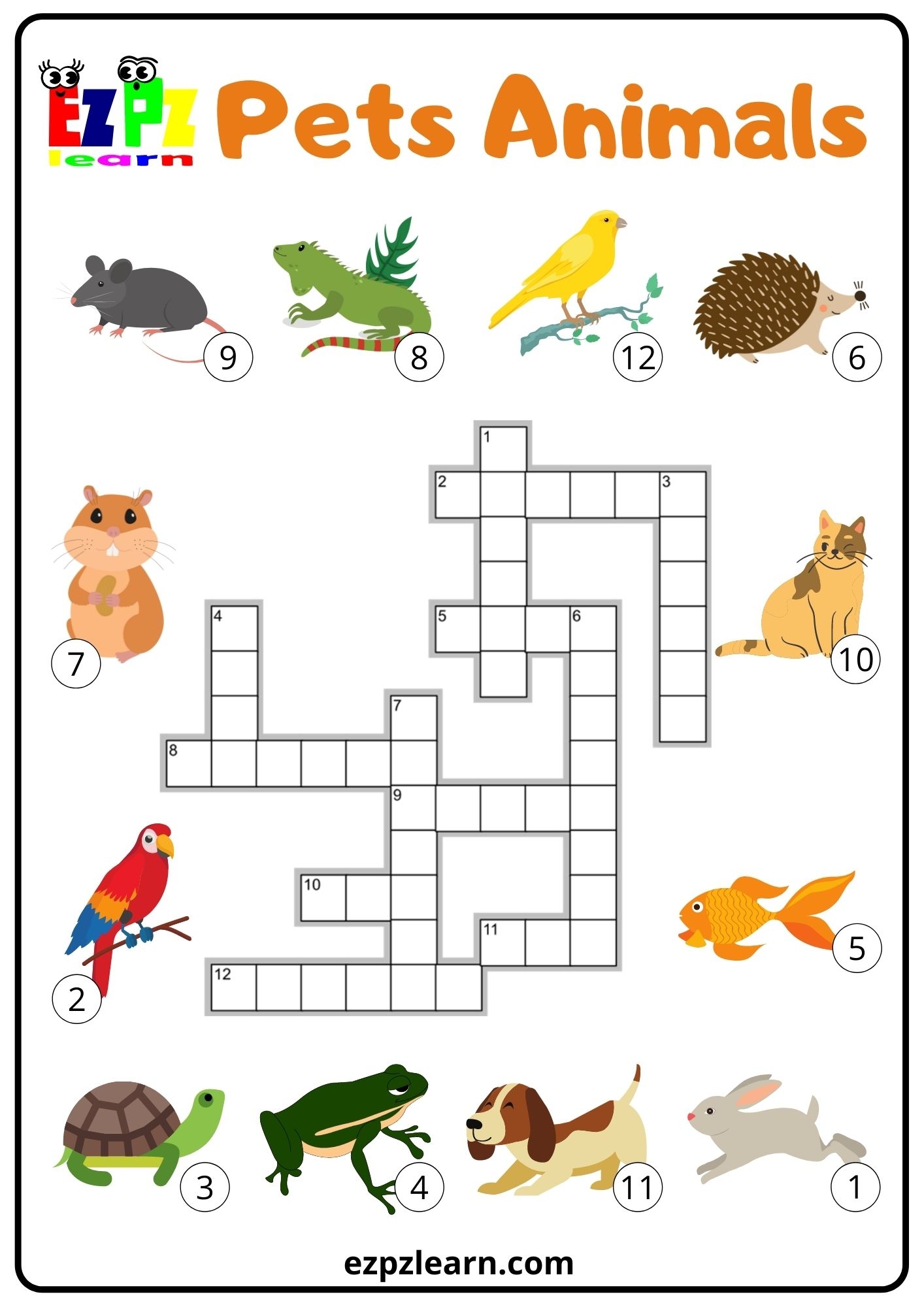 Pet Crossword Puzzle Printable Pet Crossword Puzzle Printable