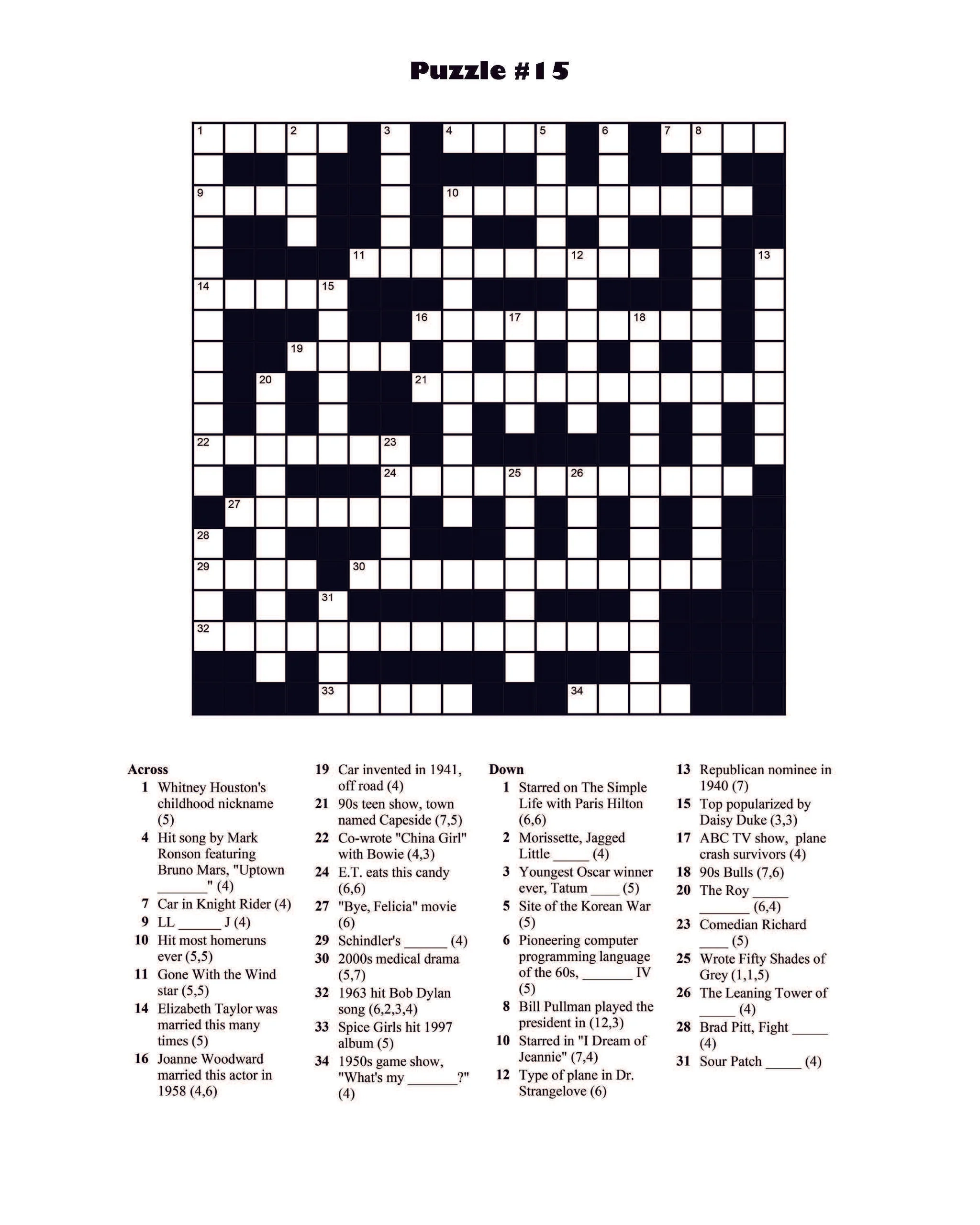 Pop Culture Crossword Puzzles Dylanna Press Pop Culture Crossword Puzzles Dylanna Press