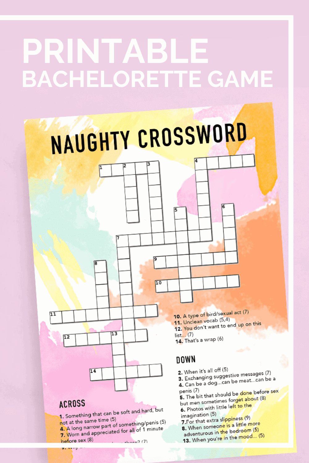 Bridal Shower Crossword Puzzle Printable Bridal Shower Crossword Puzzle Printable