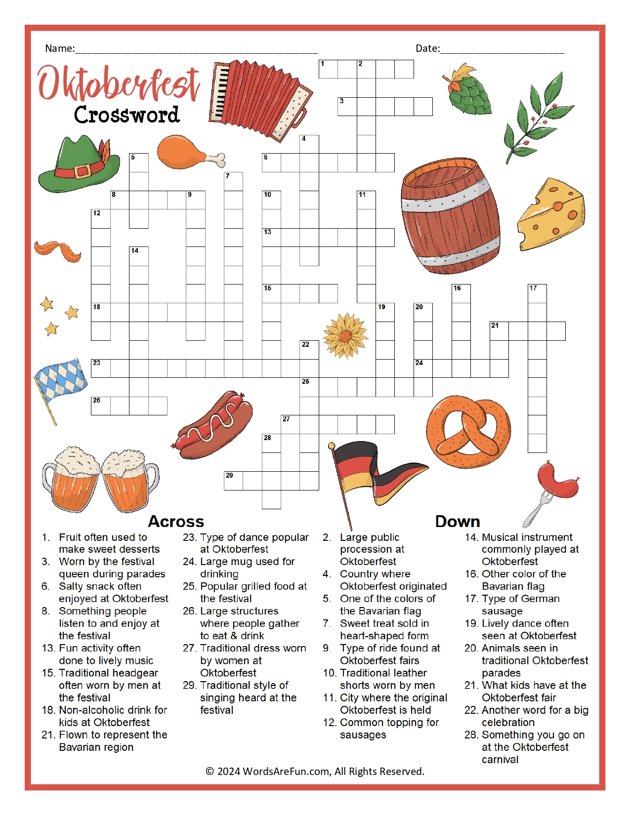 Printable Easy Crosswords For Kids