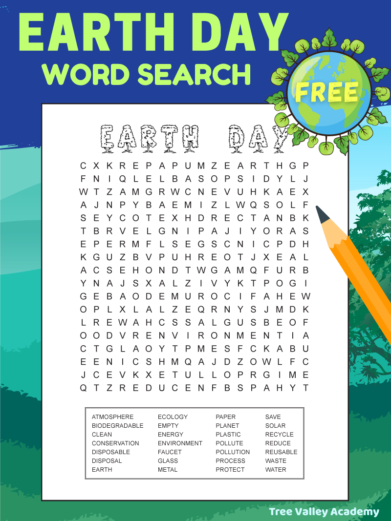 Earth Day Word Search Printable Earth Day Word Search Printable
