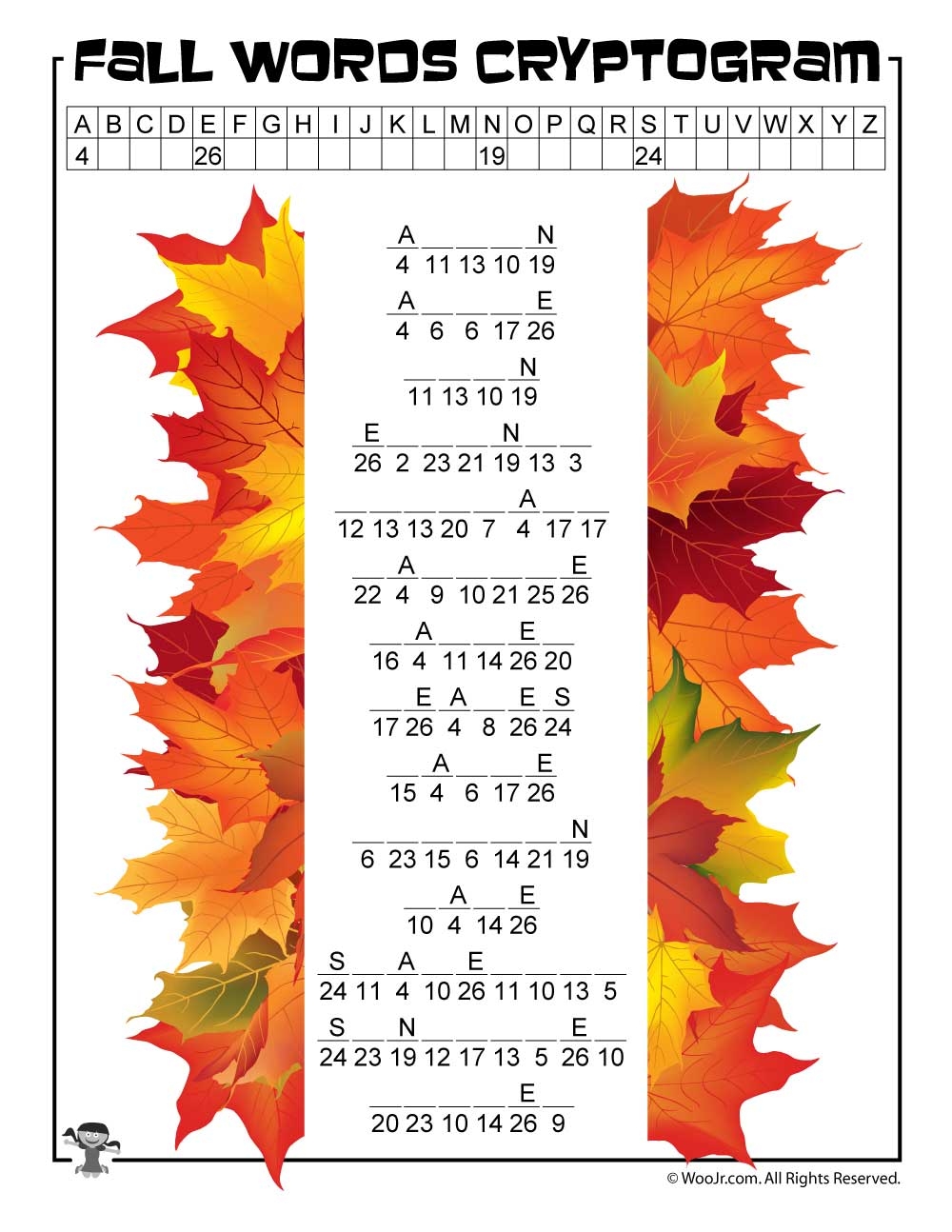 Free Printable Crossword Puzzles For Fall