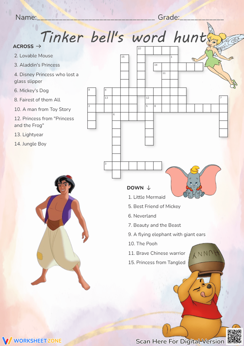 Disney Crossword Printable Free Disney Crossword Printable Free