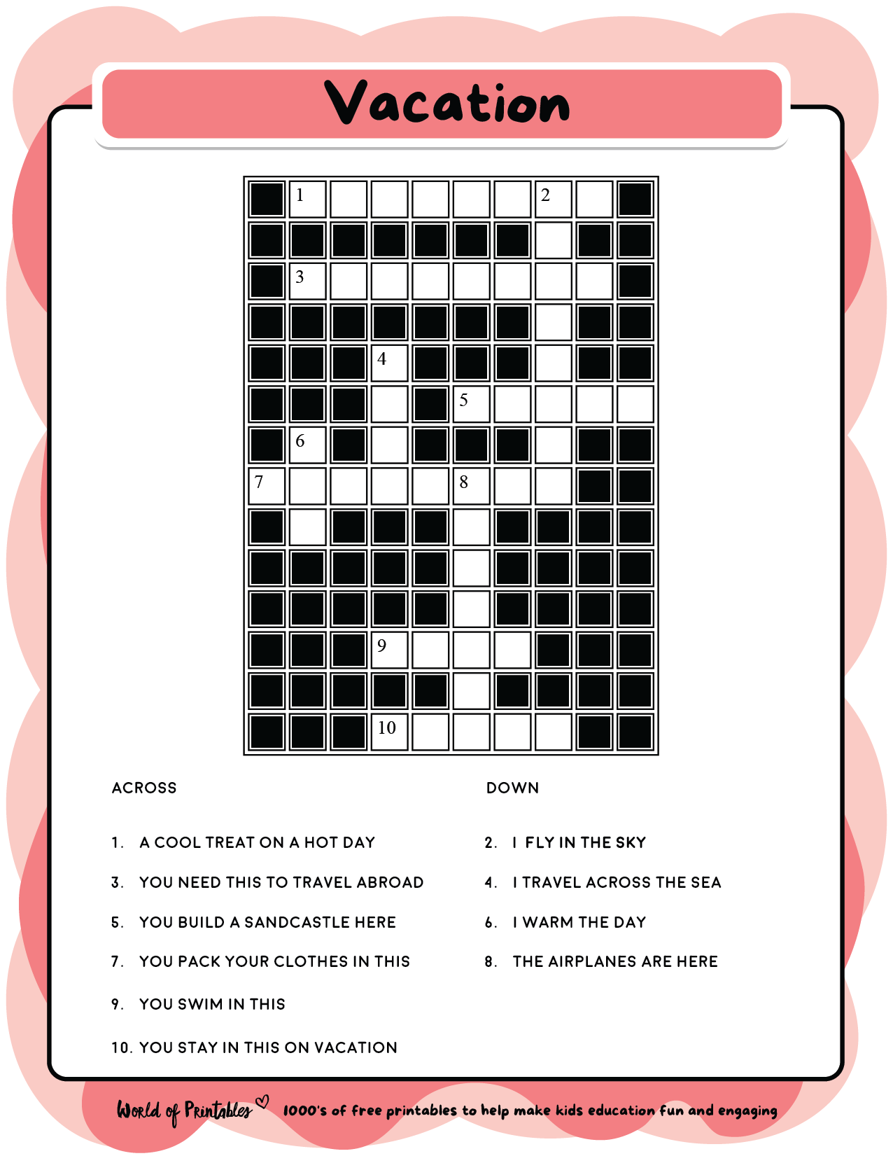 Easy Crossword Printables
