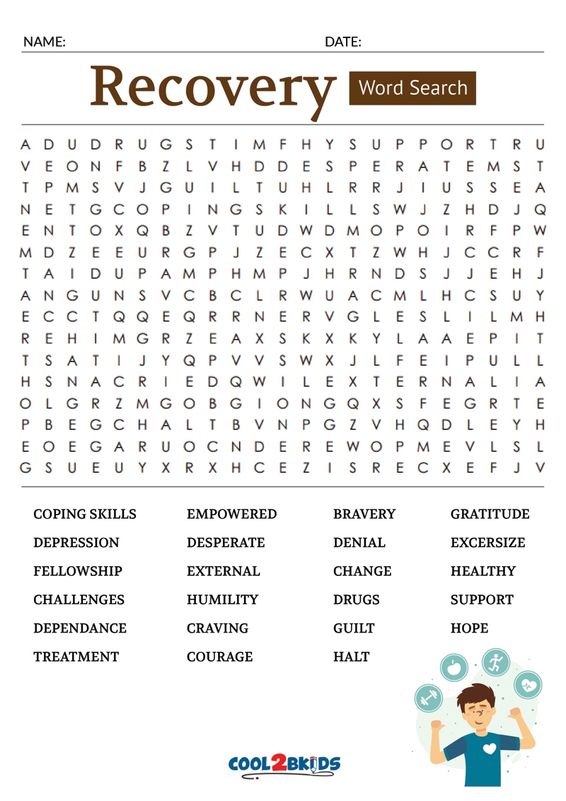 Recovery Crossword Puzzles Printable Recovery Crossword Puzzles Printable