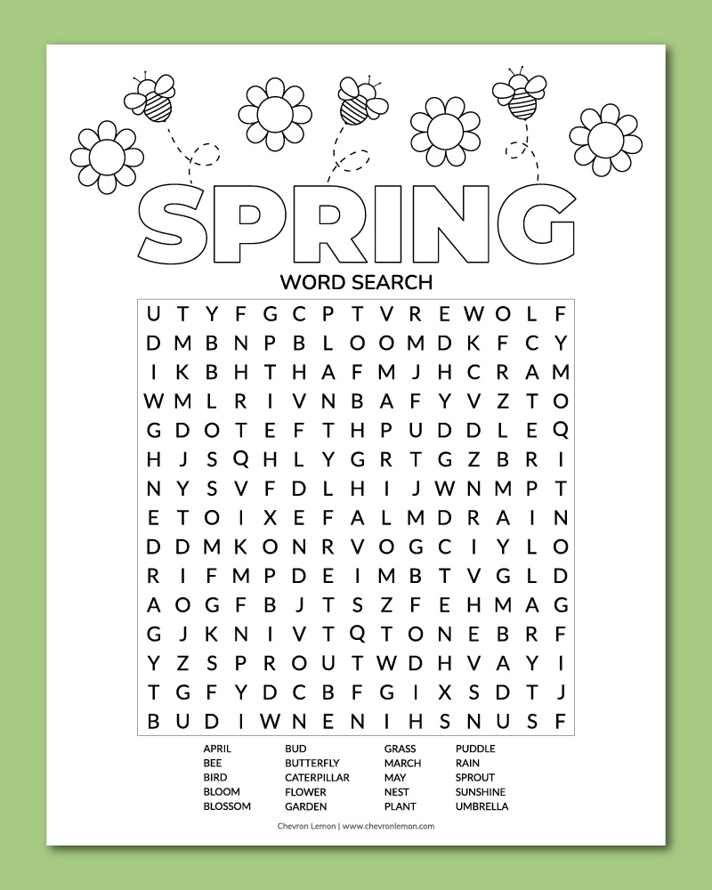 Free Printable Spring Puzzles