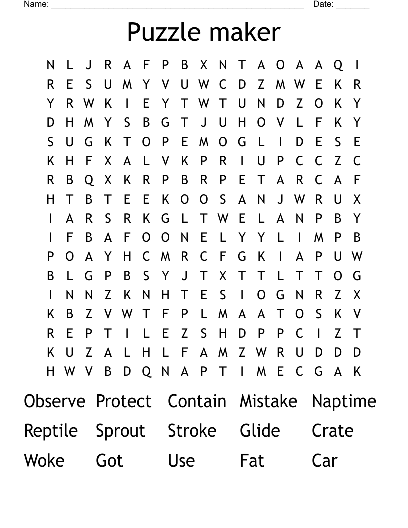 Make Your Own Crossword Puzzle Free Printable