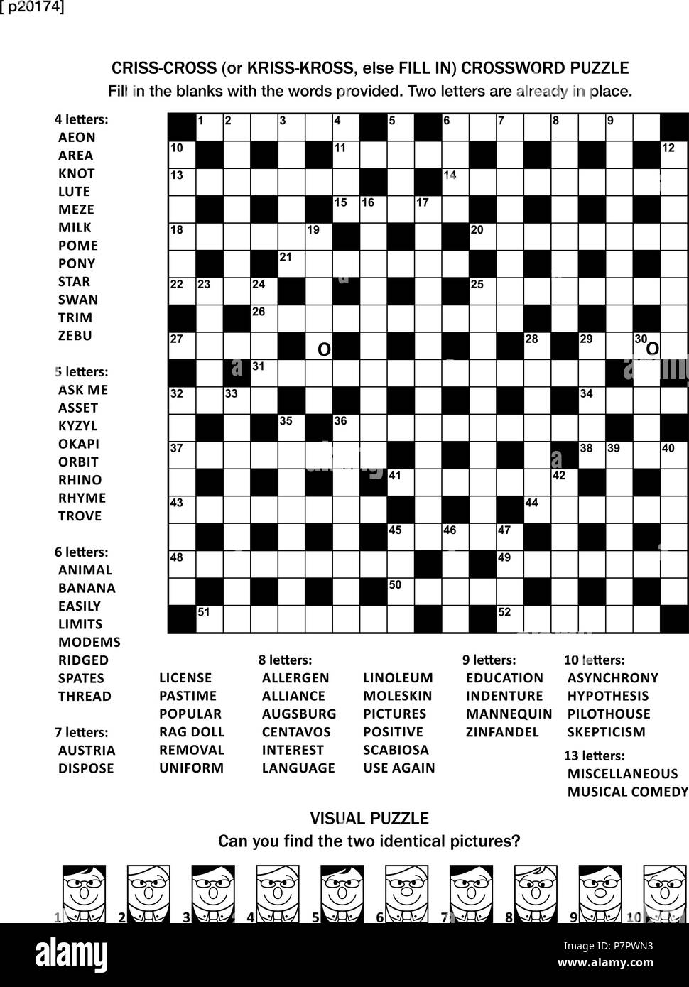 Puzzle Page With Two Games 19x19 Fill in or Criss cross Else Kriss kross Crossword Puzzle And Visual Puzzle Black And White A4 Or Letter Sized Answers Are On Separate File Stock Vector Image U0026 Puzzle Page With Two Games 19x19 Fill in or Criss cross Else Kriss kross Crossword Puzzle And Visual Puzzle Black And White A4 Or Letter Sized Answers Are On Separate File Stock Vector Image U0026