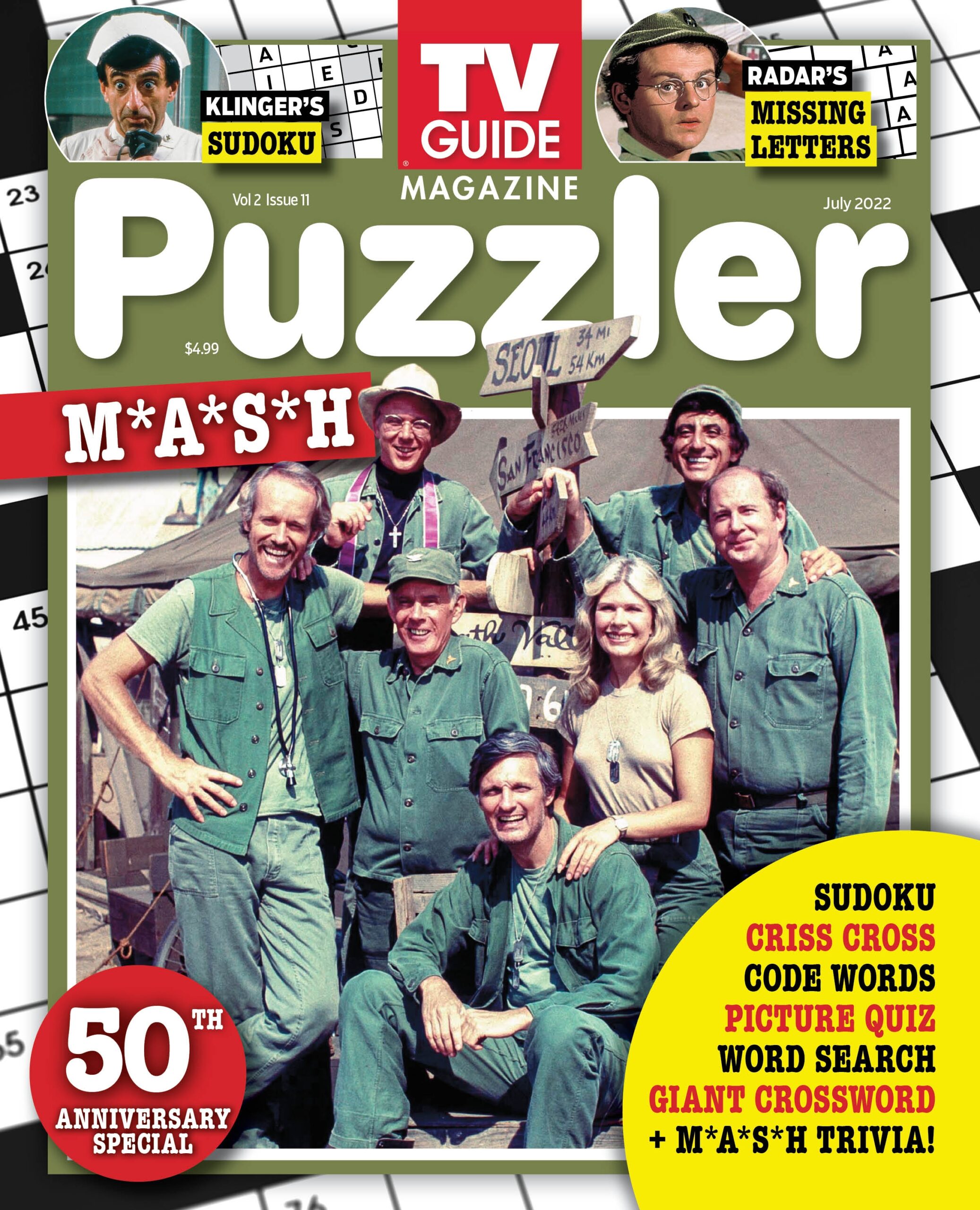 PUZZLER M A S H Vol 2 Issue 11 TV Guide Puzzler TV Themed 